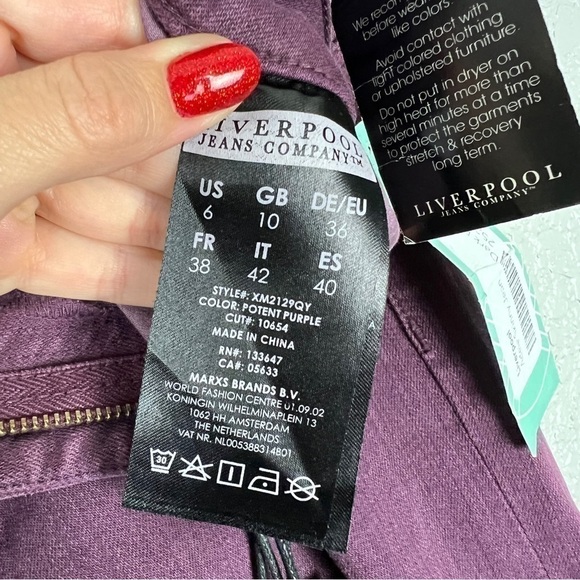 Liverpool NWT Adele Skinny Jean, Potent Purple 6 / 28 - Hugger, Stitch Fix, Dark - Picture 10 of 11